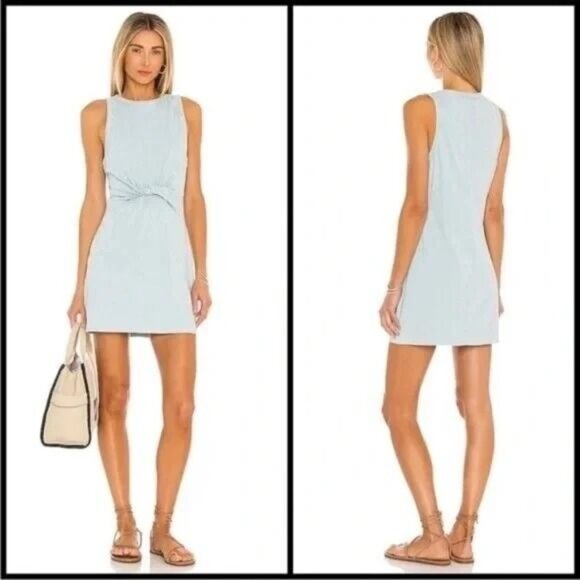 L*SPACE Seaview Mini Dress - Sky Blue |sz Medium | Sleeveless Beach Coverup - Picture 4 of 12
